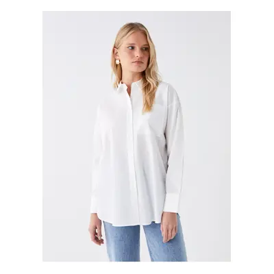 LC Waikiki Plain Long Sleeve Oversize Poplin Women's Shirt