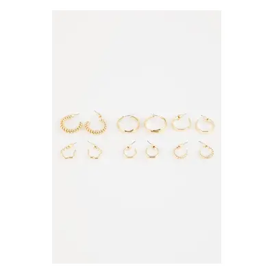 DEFACTO Women's 6-Piece Gold Hoop Earrings