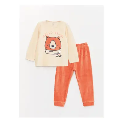 LC Waikiki Crew Neck Long Sleeve Printed Baby Boy T-Shirt and Trousers 2-Pack