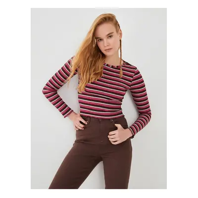 LC Waikiki Women's Crew Neck Striped Long Sleeve Sweater