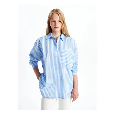 LC Waikiki Lcw Striped Long Sleeve Oversize Women's Shirt