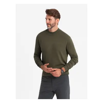 Ombre Men's knitted half turtleneck with viscose - mustard