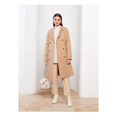 LC Waikiki Lcw Jacket Collar Straight Long Sleeve Women's Trench Coat