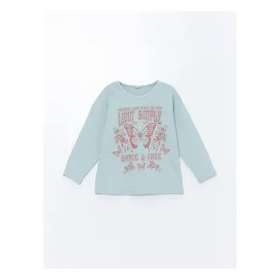 LC Waikiki LCW Crew Neck Printed Long Sleeve Girls' T-Shirt