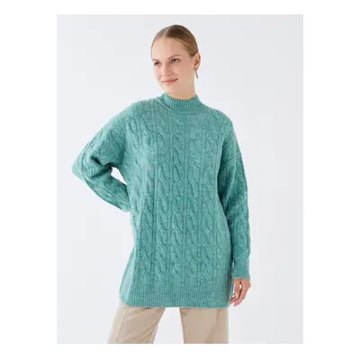 LC Waikiki Lw - Half Turtleneck Self Patterned Long Sleeve Women's Knitwear Tunic