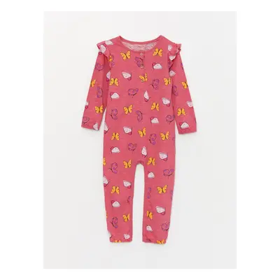 LC Waikiki LCW baby Crew Neck Patterned Baby Girl Jumpsuit