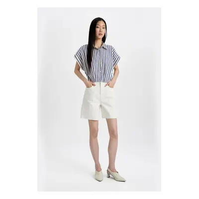 DEFACTO High Waist Jean Bermuda Shorts