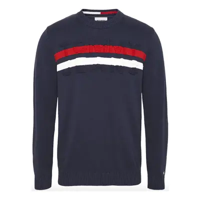 Tommy Jeans Sweater - TJM BLOCK STRIPE SWEATER blue