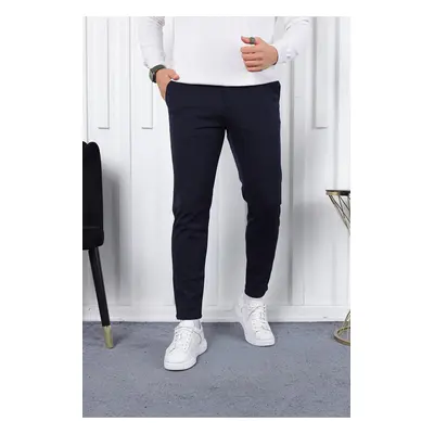 36197 Dewberry Ids Slim Fit Lycra Fabric Mens Trousers-NAVY