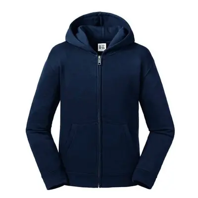 Navy blue children's sweatshirt with hood and zipper Authentic Russell