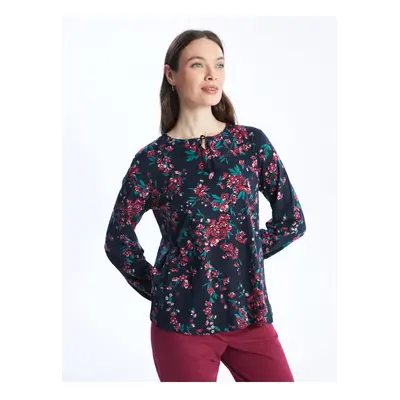 LC Waikiki Tie-Up Collar Floral Long Sleeve Women's Blouse