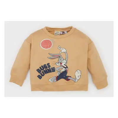 DEFACTO Baby Boy Space Jam Crew Neck Soft Furry Sweatshirt