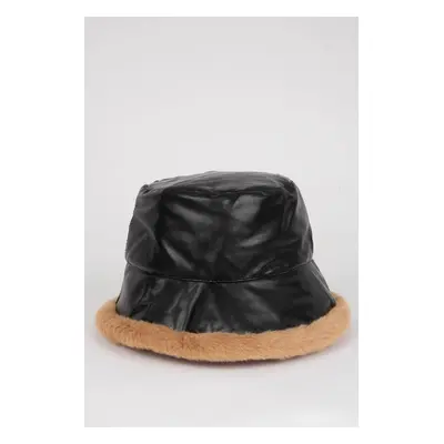 DEFACTO Women's Faux Leather Bucket Hat