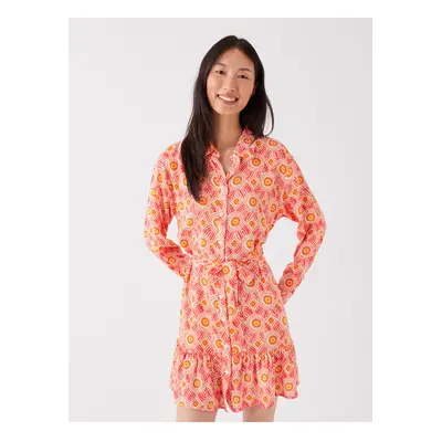 LC Waikiki Patterned Long Sleeve Women's Shirt Dress