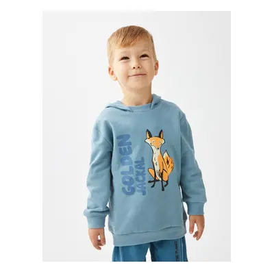 LC Waikiki Hooded Long Sleeve Printed Baby Boy Sweatshirt