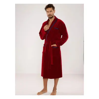 Men's bathrobe De Lafense Ronaldo M-2XL burgundy