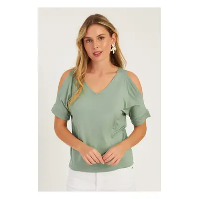 Cool & Sexy Women's Mint Cuffed Collar Blouse