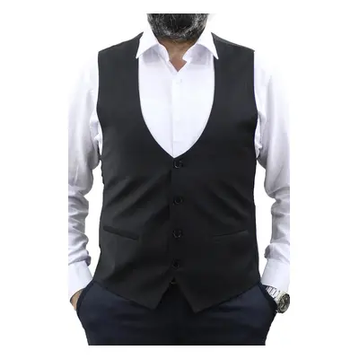 36495 Dewberry U Neck Mens Vest-BLACK