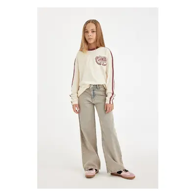 DEFACTO Girl's Wide Leg Wide Leg Pocket Jeans