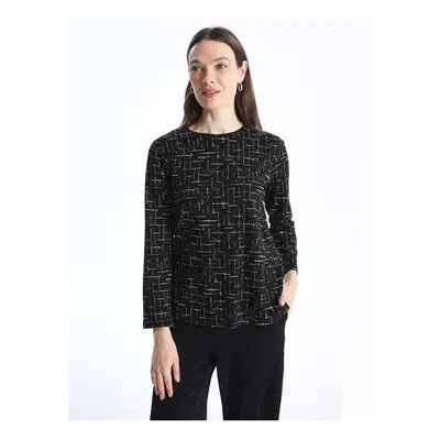 LC Waikiki Crew Neck Patterned Long Sleeve Women's Blouse