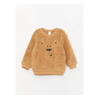 LC Waikiki Lcwk Crew Neck Long Sleeve Embroidered Detailed Plush Baby Boy Sweatshirt