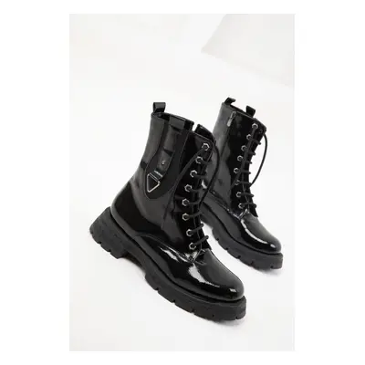 Soho Black Patent Leather Women's Boots & Bootie