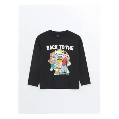 LC Waikiki Crew Neck Long Sleeve Printed Baby Boy T-Shirt