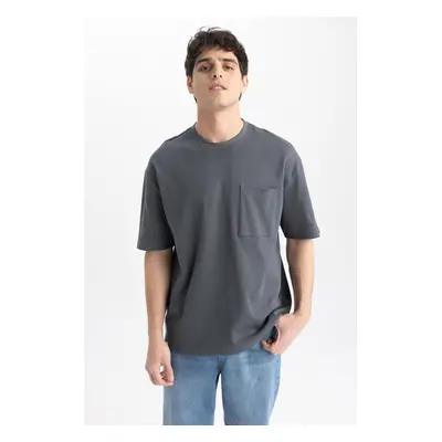 DEFACTO Oversize Fit Crew Neck Short Sleeve 100% Cotton Heavy Fabric T-Shirt