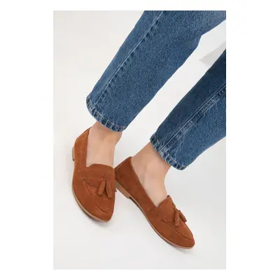 Soho Tan Suede Women's Ballerinas (19919)