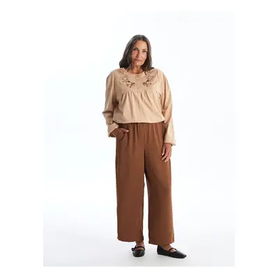 LC Waikiki Lcw Elastic Waist Straight Wide Leg Women's Trousers