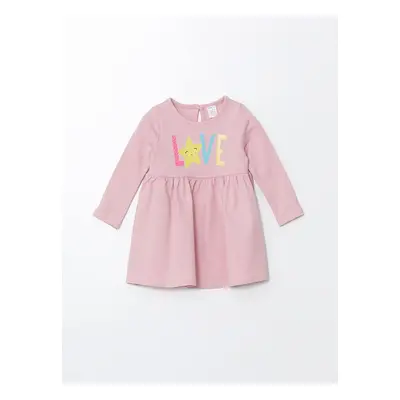 LC Waikiki Lw - Crew Neck Long Sleeve Printed Baby Girl Dress