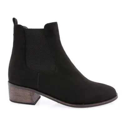 DGN Women's Framed Heeled Boots with Stretch Detail.