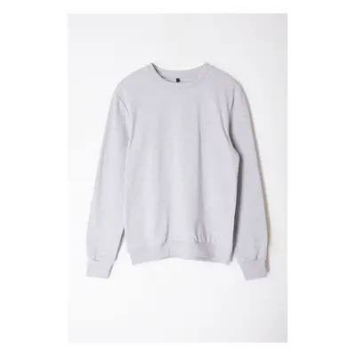 Trendyol Gray Melange Regular/Normal Cut Basic Sweatshirt