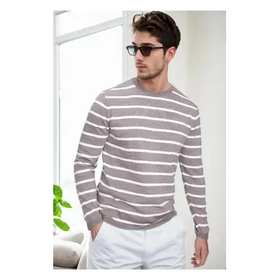 99741 Dewberry Crew Neck Striped Casual Knitwear Sweater-VISION