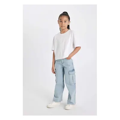 DEFACTO Girls' Wide Leg Cargo Wide Leg Trousers