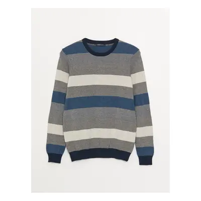 LC Waikiki Crew Neck Long Sleeve Striped Men's Knitwear Sweater