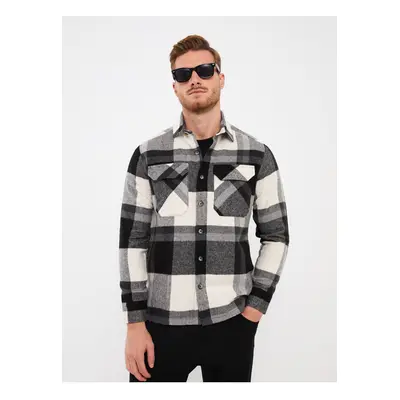 LC Waikiki Men's Casual Fit Long Sleeve Plaid Plaid Lumberjack Shirt Jacket