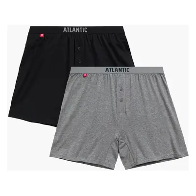 Pánské volné boxerky ATLANTIC 2Pack - černé/šedé