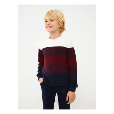 LC Waikiki Crew Neck Color Blocked Long Sleeve Boy's Knitwear Sweater