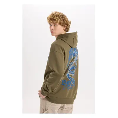 DEFACTO Boxy Fit Hooded Back Printed Sweatshirt