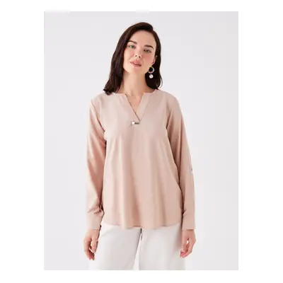 LC Waikiki Loose Collar Plain Long Sleeve Women's Blouse