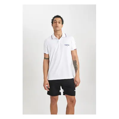 DEFACTO Fit Standard Fit Printed Short Sleeve Sports Polo T-Shirt