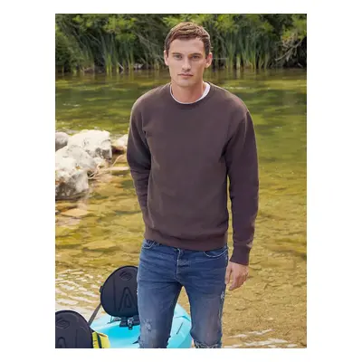 Dark Grey Men's Sweatshirt Set-in Sweat Fruit of the Loom