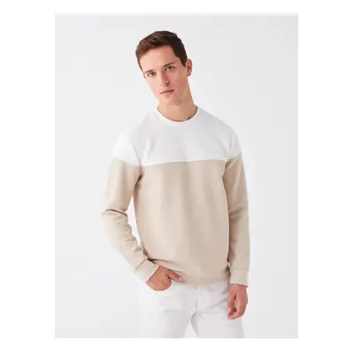 LC Waikiki Crew Neck Long Sleeve Color Block Men's Sweatshirt