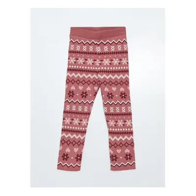 LC Waikiki Baby Girl Knitwear Leggings with an Elastic Waist Patterned Pattern.