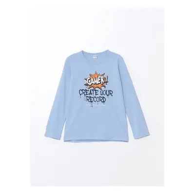 LC Waikiki LCW Kids Blue Oversize Crew Neck Boy T-Shirt