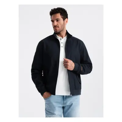 Ombre Men's quilted bagged jacket - navy blue