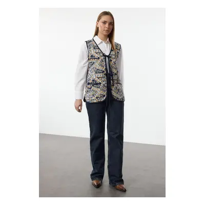 Trendyol Navy Blue Textured Oversize Vest