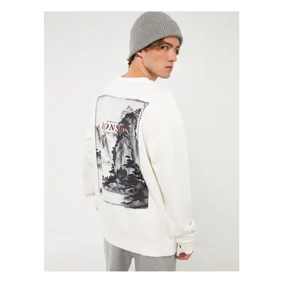 LC Waikiki Men's Oversize Crew Neck Long Sleeve Printed Sweatshirt