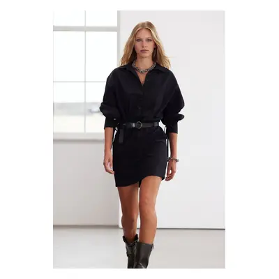 Trendyol Limited Edition Black Belted Mini Woven Dress